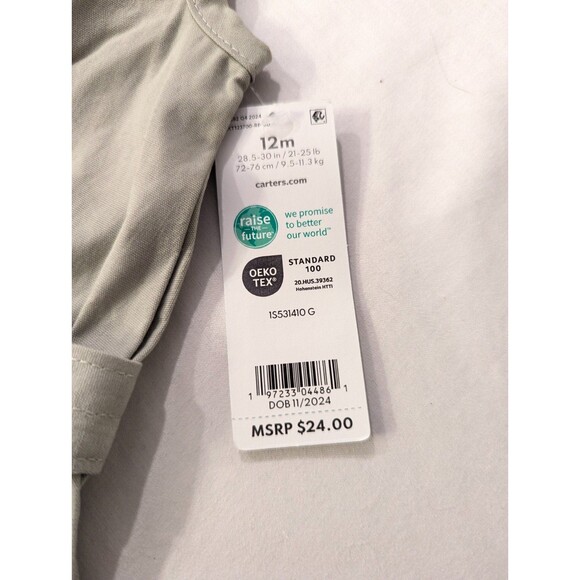 Tahari Baby & Carter's Girls Outfit Lot – Size 12M – Romper + Ruffle Collar Top - Picture 11 of 12